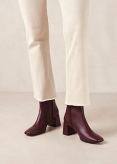 Watercolor Beet Vegan Leather Ankle Boots via Alohas