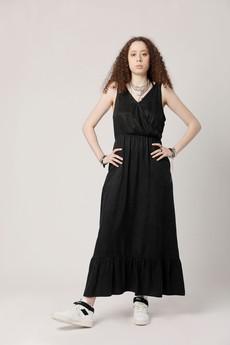 WHIRLYGIG Cupro Maxi Dress Black via KOMODO