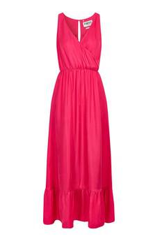 WHIRLYGIG Cupro Maxi Dress fuschia pink via KOMODO