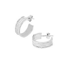 Chunky Relic Hoops Silver via Loft & Daughter