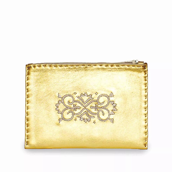 Embroidered Leather Pouch from Abury