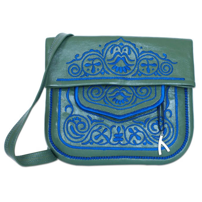 Embroidered Leather Berber Bag from Abury