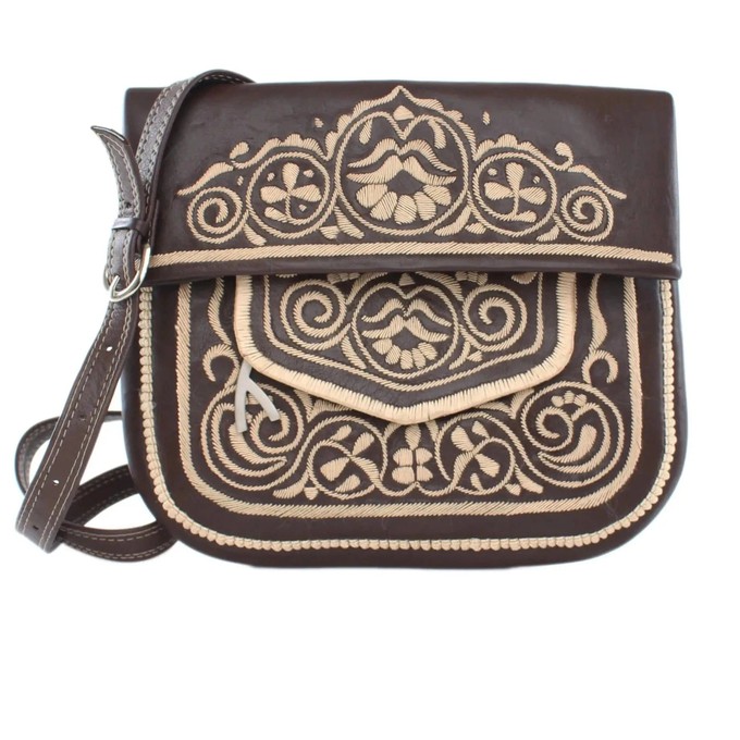 Embroidered Leather Berber Bag from Abury