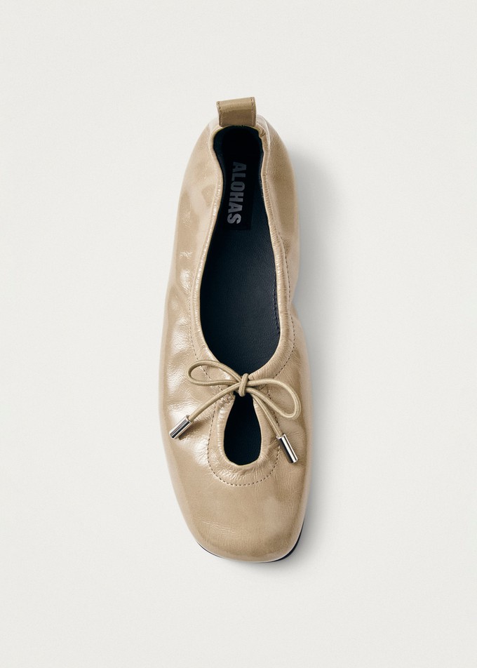 Rosalind Onix Beige Leather Ballet Flats from Alohas