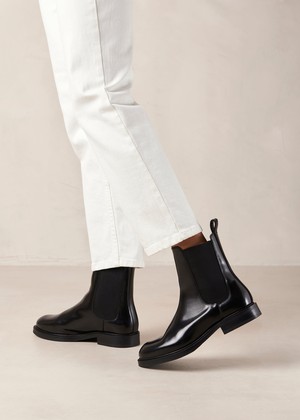 Lanz Black Leather Ankle Boots from Alohas