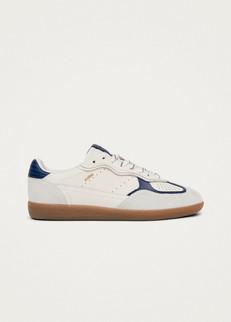 Tb.490 Rife Grain White Navy Leather Sneakers via Alohas