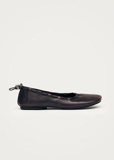 Gill Brushed Burgundy Leather Ballet Flats via Alohas