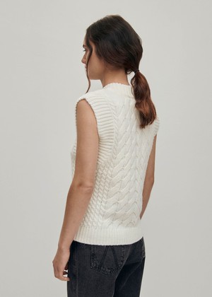 Cosy White Tricot Vest from Alohas