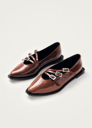 Jive Onix Brown Leather Ballet Flats from Alohas