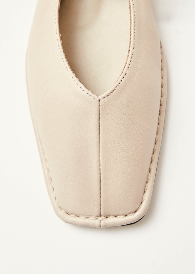 Sway Cream Leather Ballet Flats from Alohas