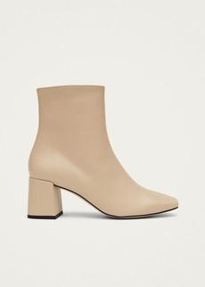 Watercolor Tahini Beige Vegan Leather Ankle Boots via Alohas