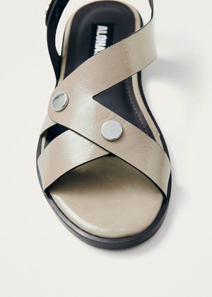 Mindy Onix Stone Beige Leather Sandals from Alohas