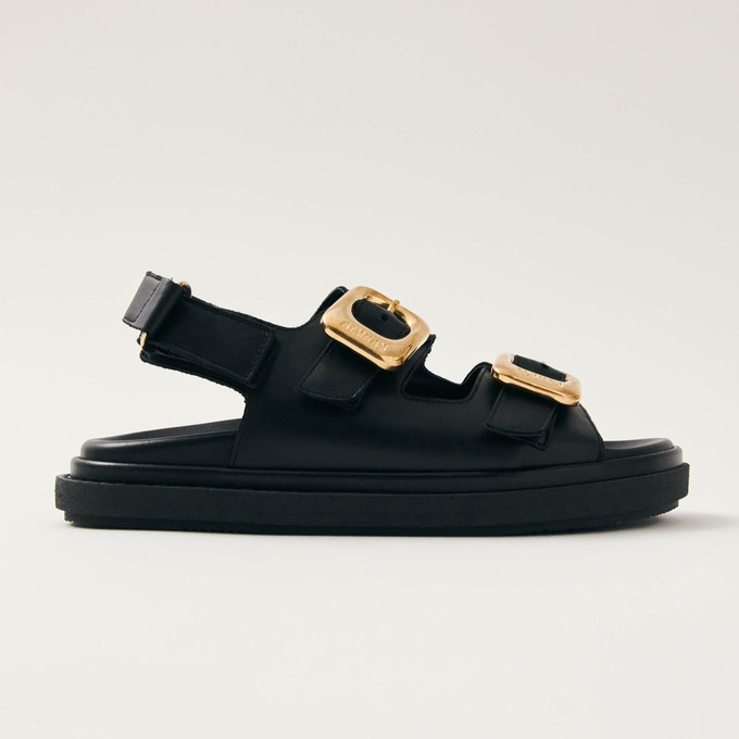 Daria Black Leather Sandals from Alohas