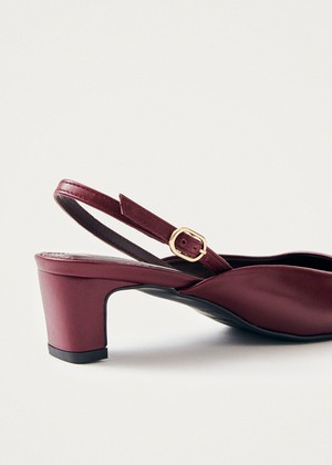 Lindy Bliss Burgundy Leather Pumps from Alohas