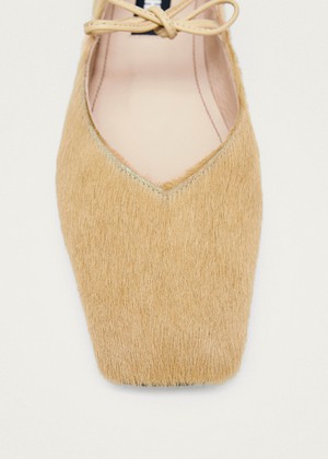 Sway Soft Beige Leather Ballet Flats from Alohas