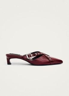 Zyra Onix Burgundy Leather Mules via Alohas