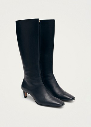 Rory Black Leather Boots from Alohas