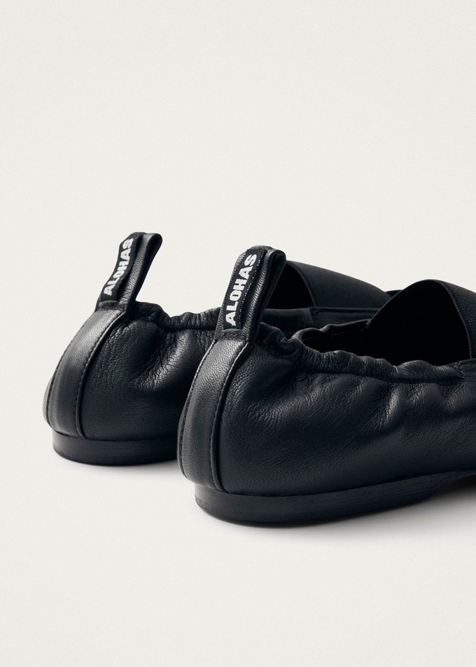 Sutton Black Leather Ballet Flats from Alohas