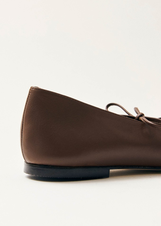 Sway Chestnut Brown Leather Ballet Flats from Alohas