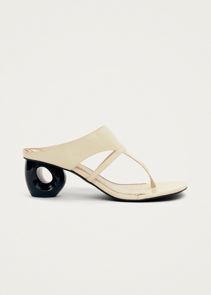 Dystaria Onix White Leather Sandals from Alohas