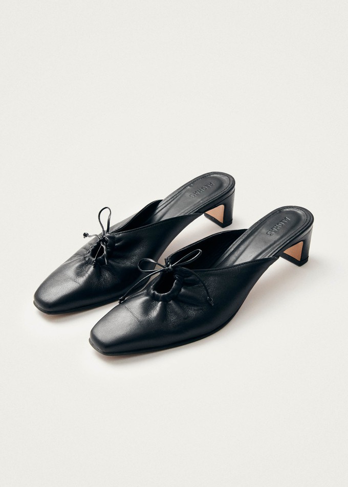 Amar Black Leather Mules from Alohas