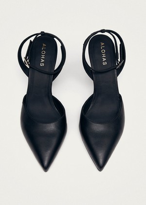 Cinderella Black Leather Pumps from Alohas