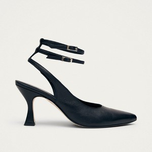 Louise Black Leather Pumps from Alohas