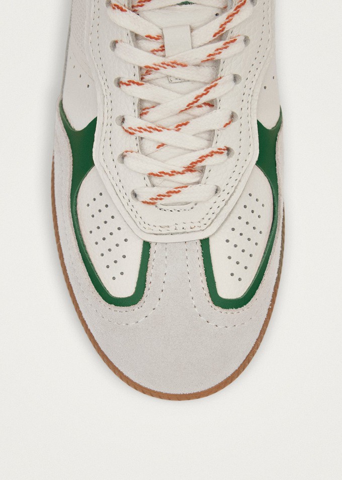 Tb.490 Rife Grain White Grass Green Leather Sneakers from Alohas