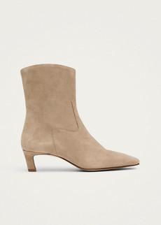 Nash Suede Beige Leather Ankle Boots via Alohas