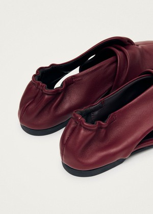 Alaula Burgundy Leather Ballet Flats from Alohas