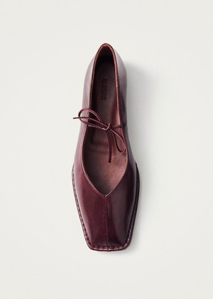 Sway Burgundy Leather Ballet Flats from Alohas