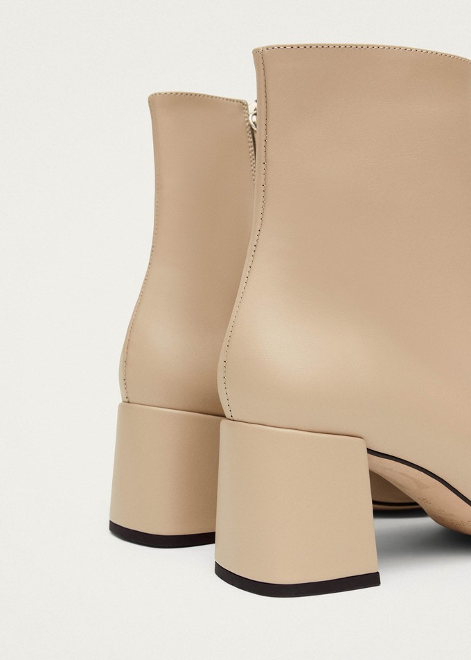 Watercolor Tahini Beige Vegan Leather Ankle Boots from Alohas