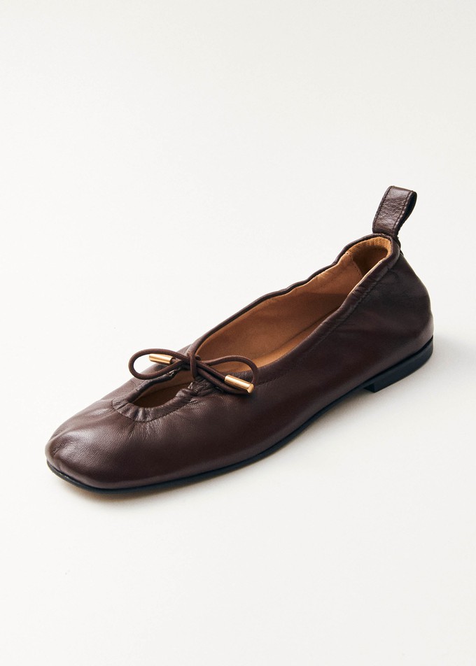 Rosalind Brown Leather Ballet Flats from Alohas