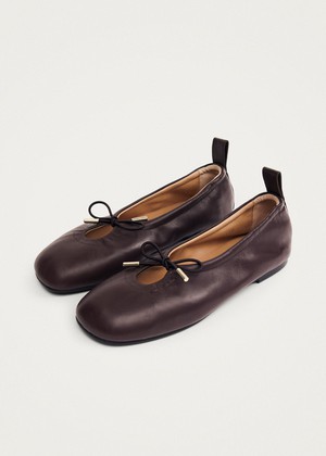 Rosalind Brown Leather Ballet Flats from Alohas