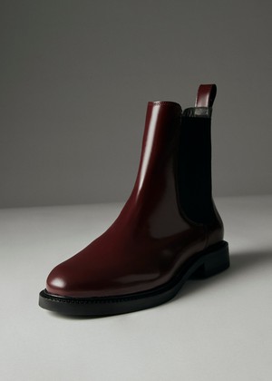 Lanz Burgundy Leather Ankle Boots from Alohas