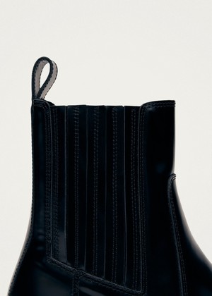 Denver Black Leather Ankle Boots from Alohas