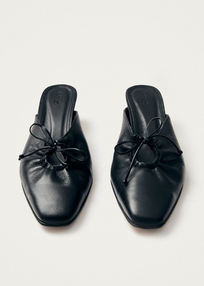 Amar Black Leather Mules from Alohas