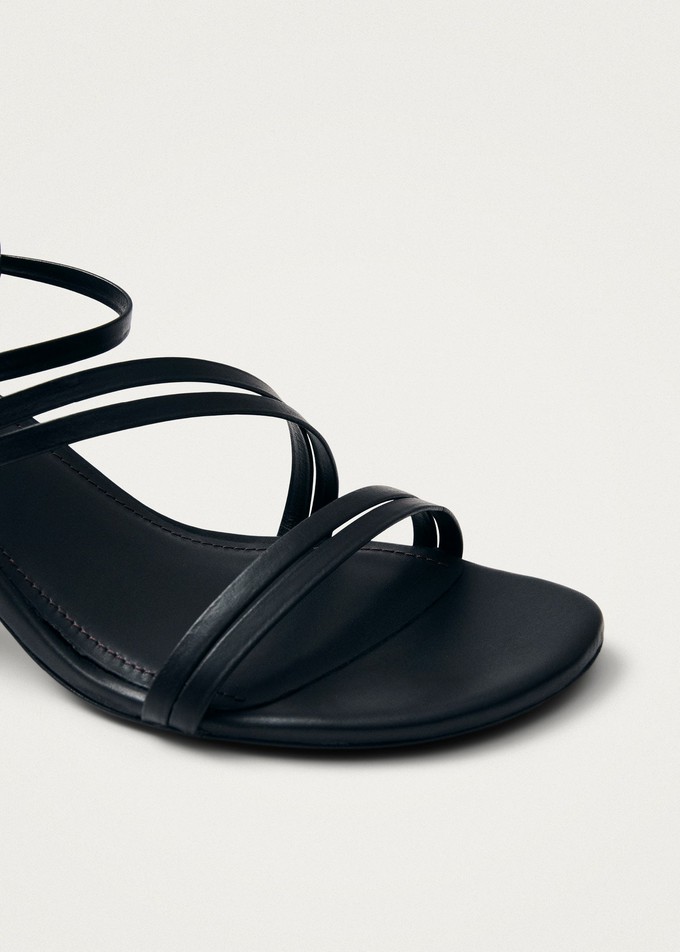 Curly Black Leather Sandals from Alohas