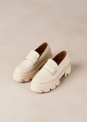 Trailblazer Cream Leather Loafers from Alohas