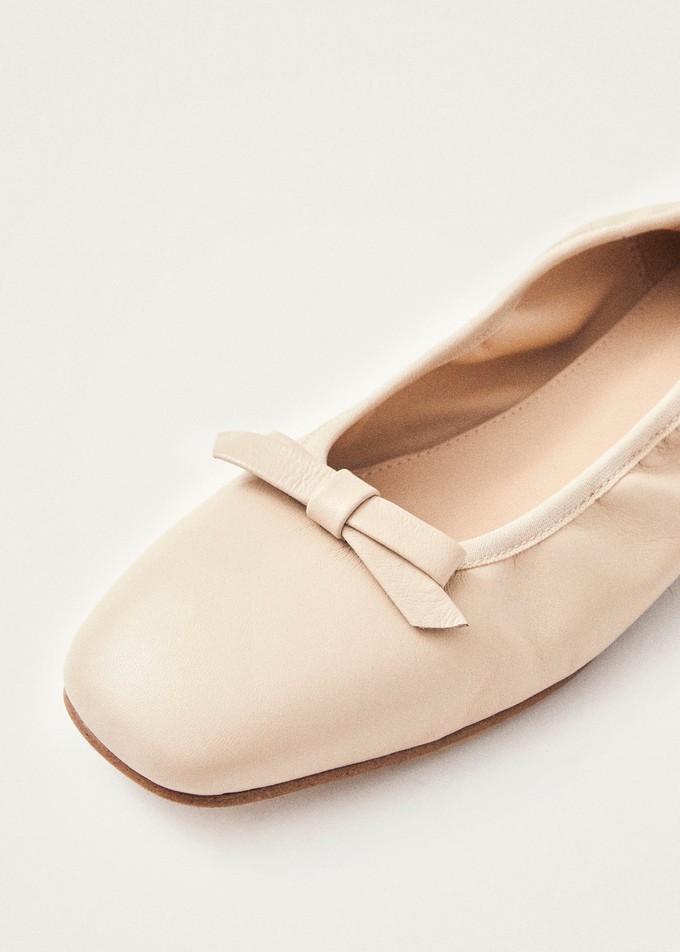 Freya Cream Leather Ballet Flats from Alohas