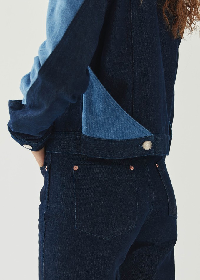 Sand Bicolor Indigo Denim Jacket from Alohas