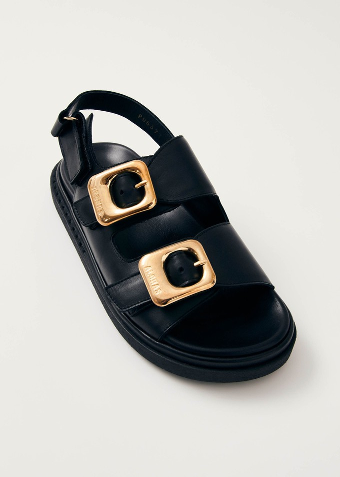 Daria Black Leather Sandals from Alohas