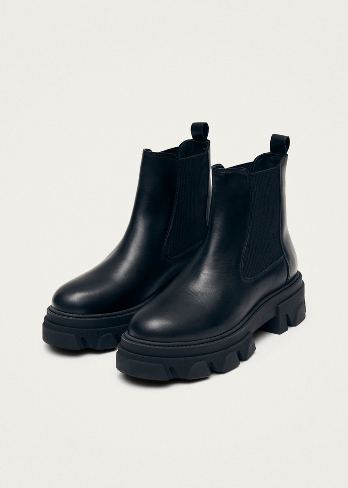 Berenice Black Leather Ankle Boots from Alohas