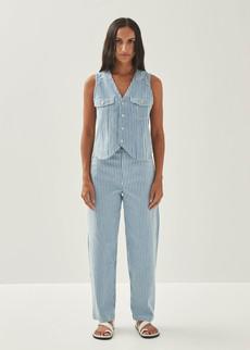 Lorenza Stripes Blue White Denim Trousers via Alohas