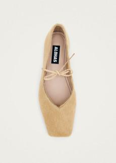 Sway Soft Beige Leather Ballet Flats via Alohas