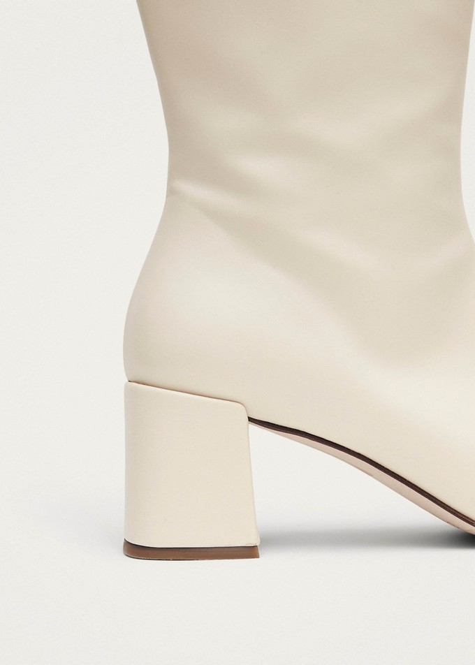 Chalk Warm White Vegan Leather Boots from Alohas