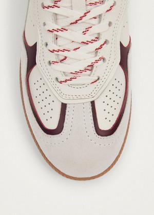 Tb.490 Rife Grain White Burgundy Leather Sneakers from Alohas