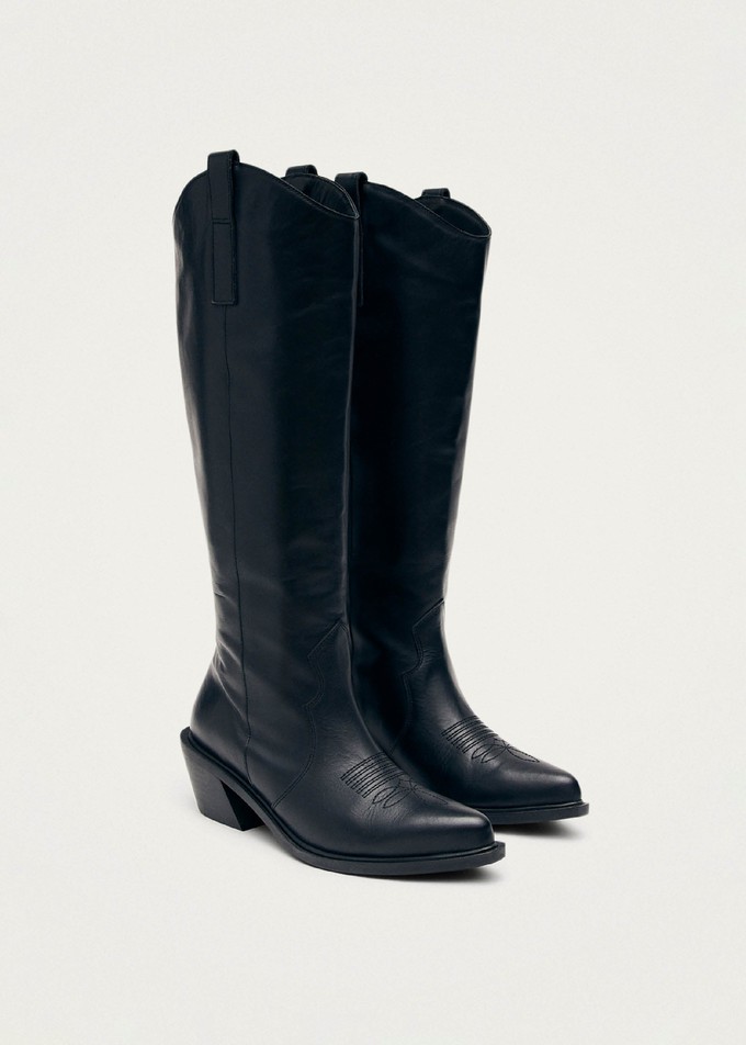 Mount Black Leather Boots from Alohas