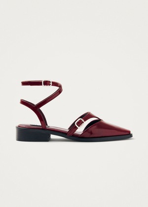 Aveline Burgundy Leather Ballet Flats from Alohas