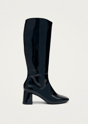 Chalk Onix Black Vegan Leather Boots from Alohas